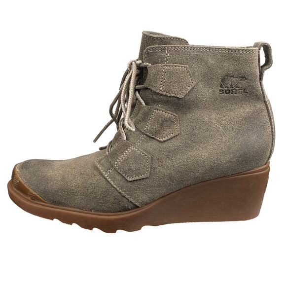 Sorel Women's Toronto Green Waterproof Suede Wedge Ankle Boot Size US 8 - Picture 3 of 10